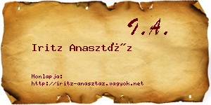 Iritz Anasztáz névjegykártya